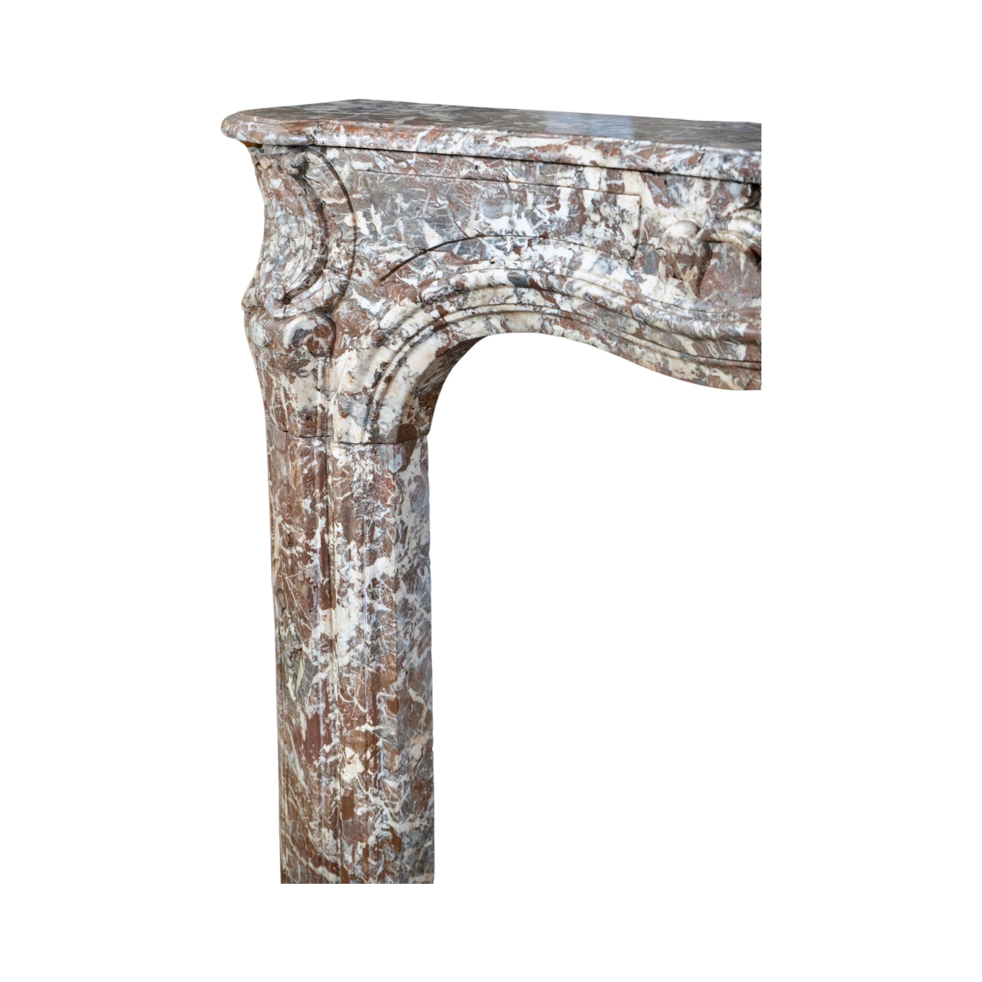 19th Century French Ardennes Grey Marble Mantel For Sale