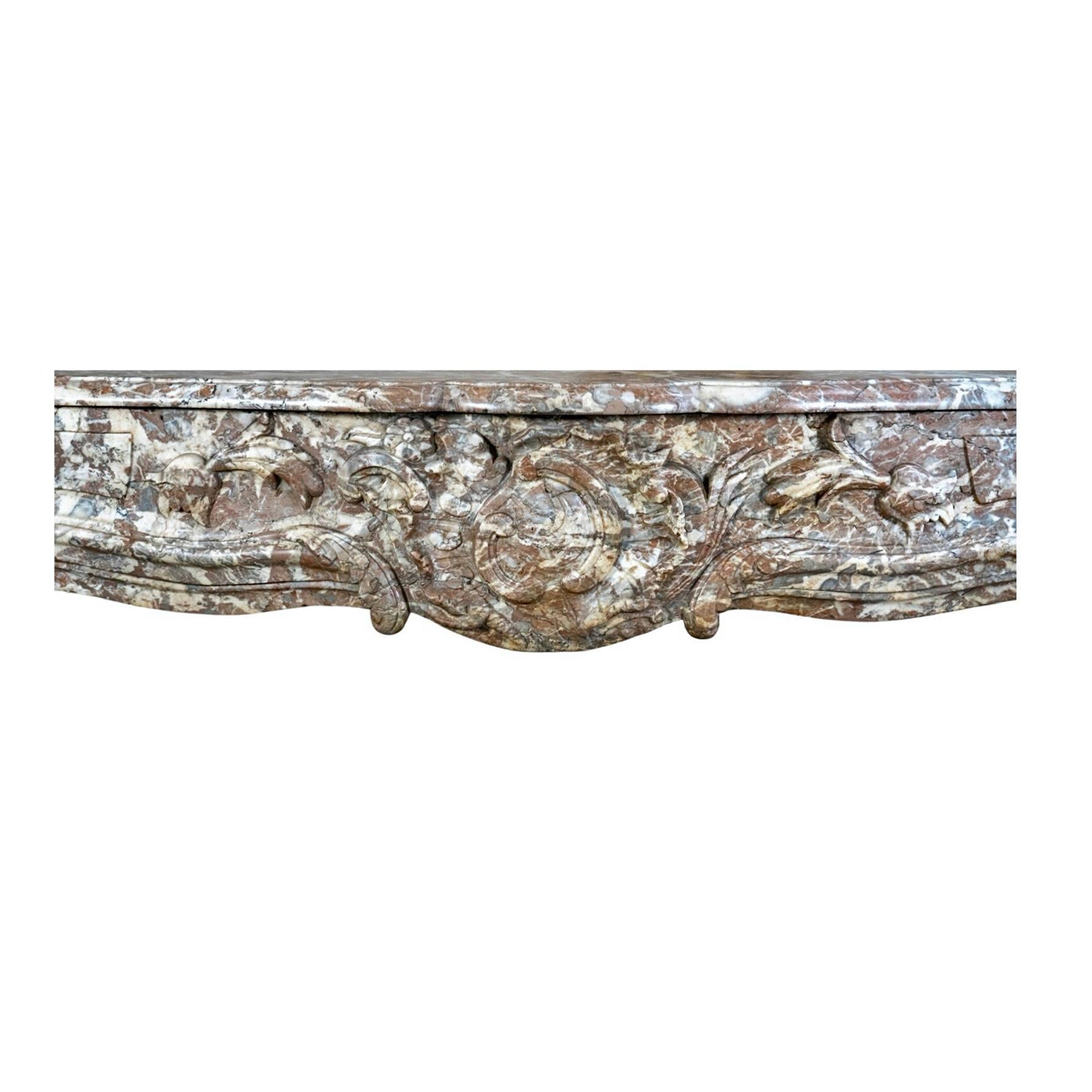 French Ardennes Grey Marble Mantel For Sale 1
