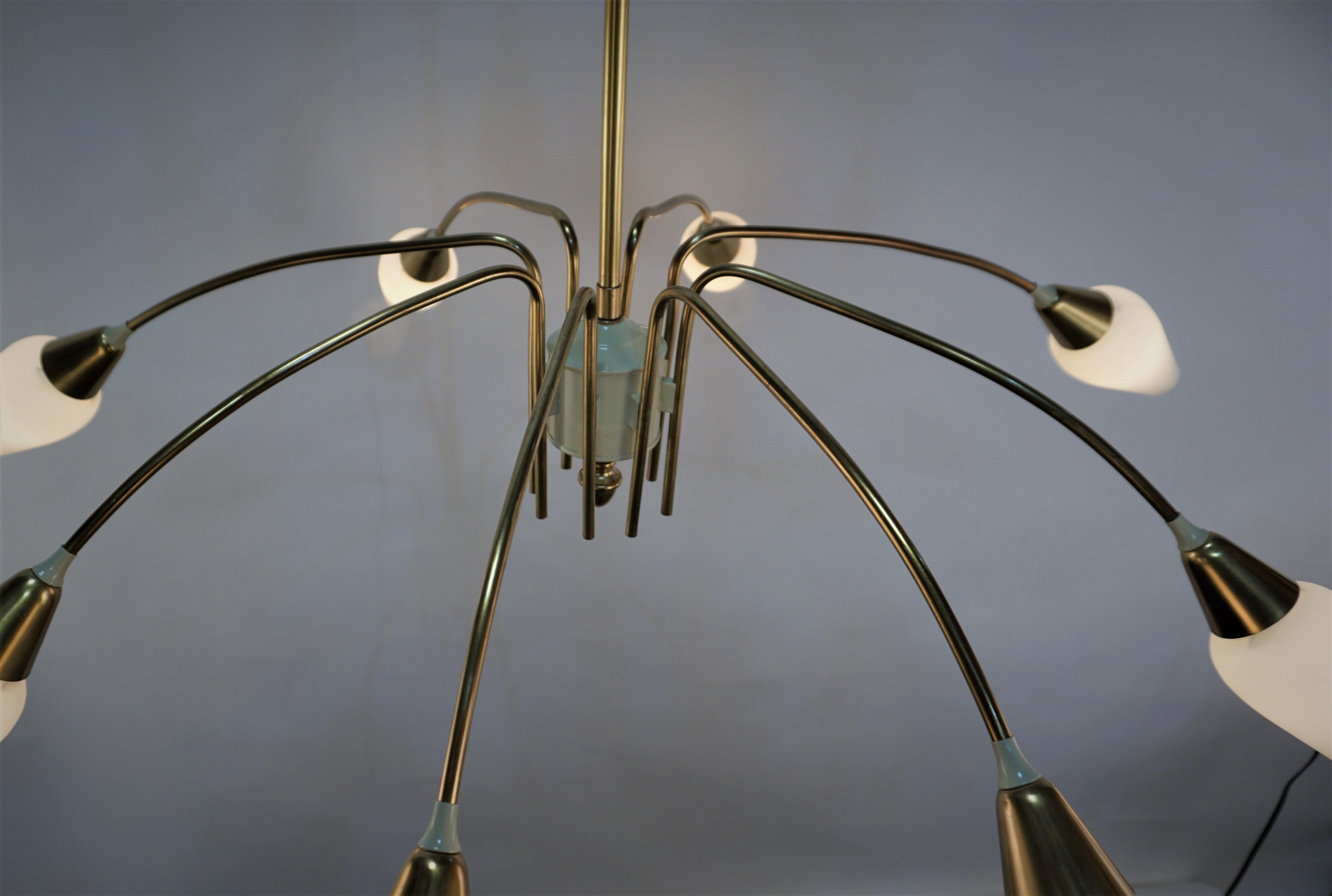  French Arlus Mid-Century 1950's Chandelier For Sale 1