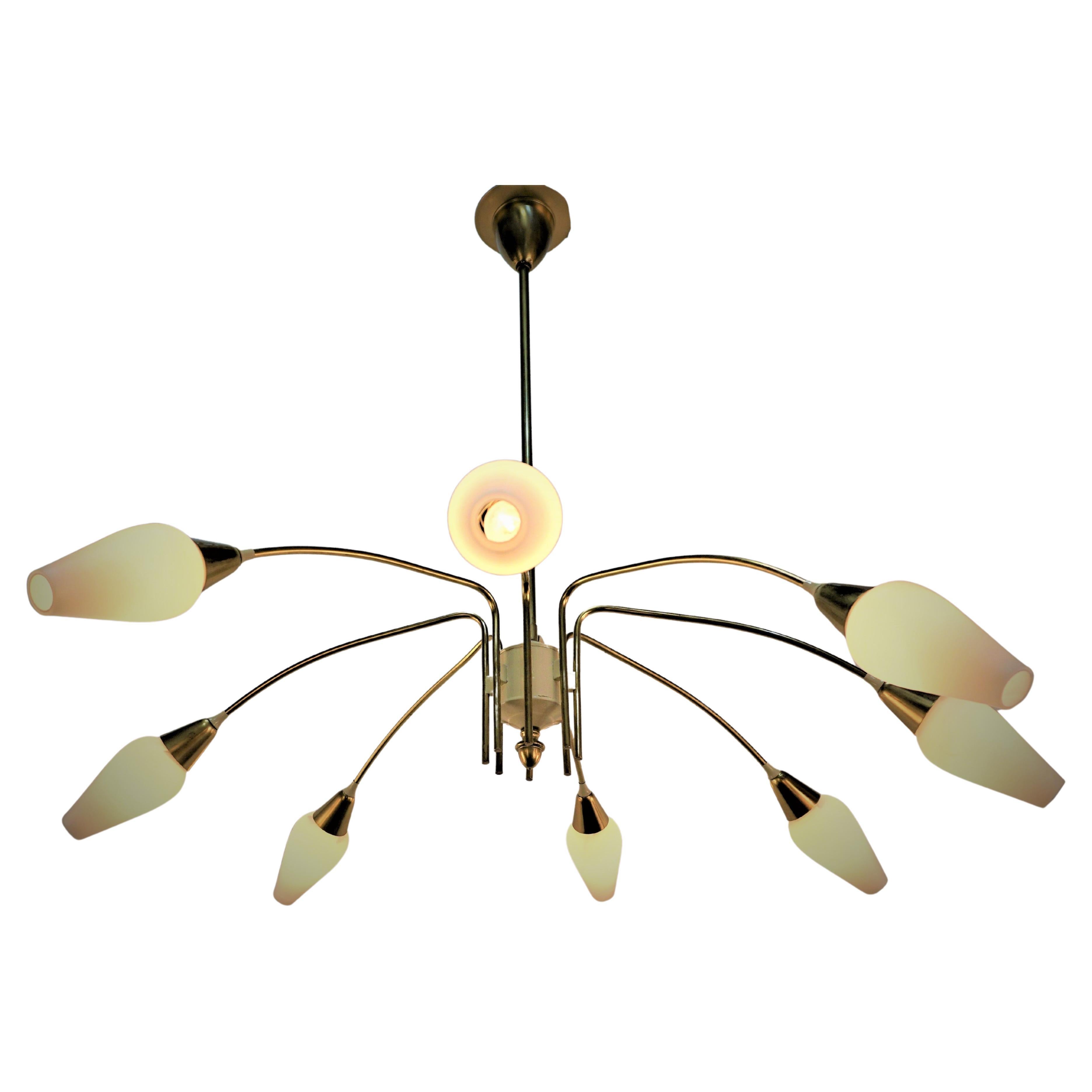  French Arlus Mid-Century 1950's Chandelier For Sale