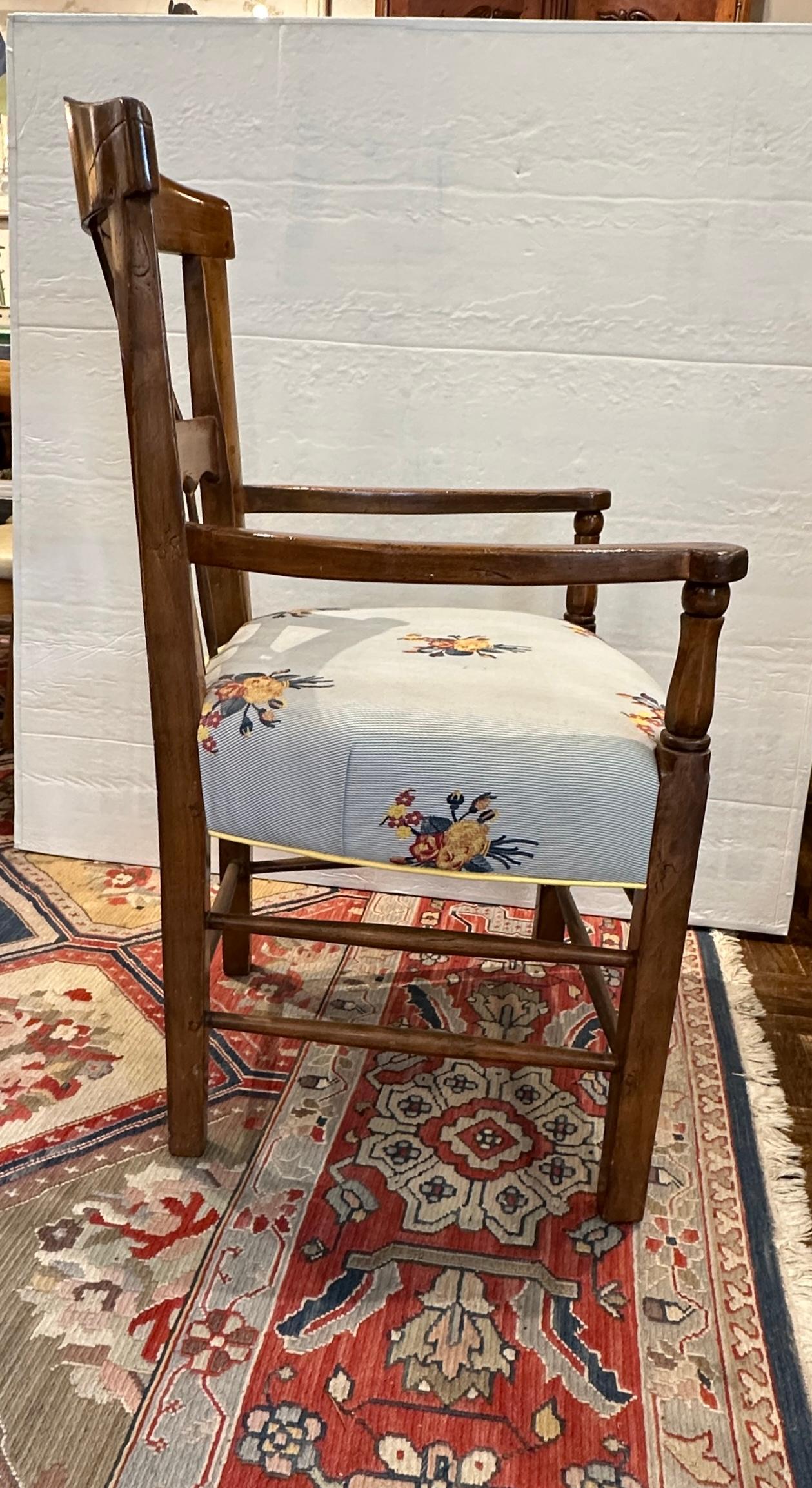 French Provincial French Arm Chairs, Pair For Sale