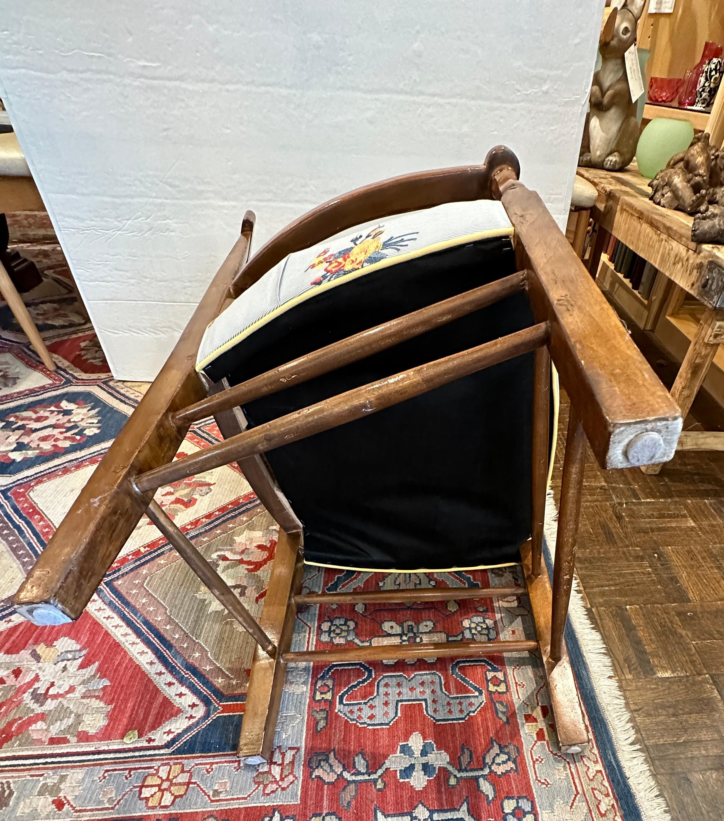 Hardwood French Arm Chairs, Pair For Sale