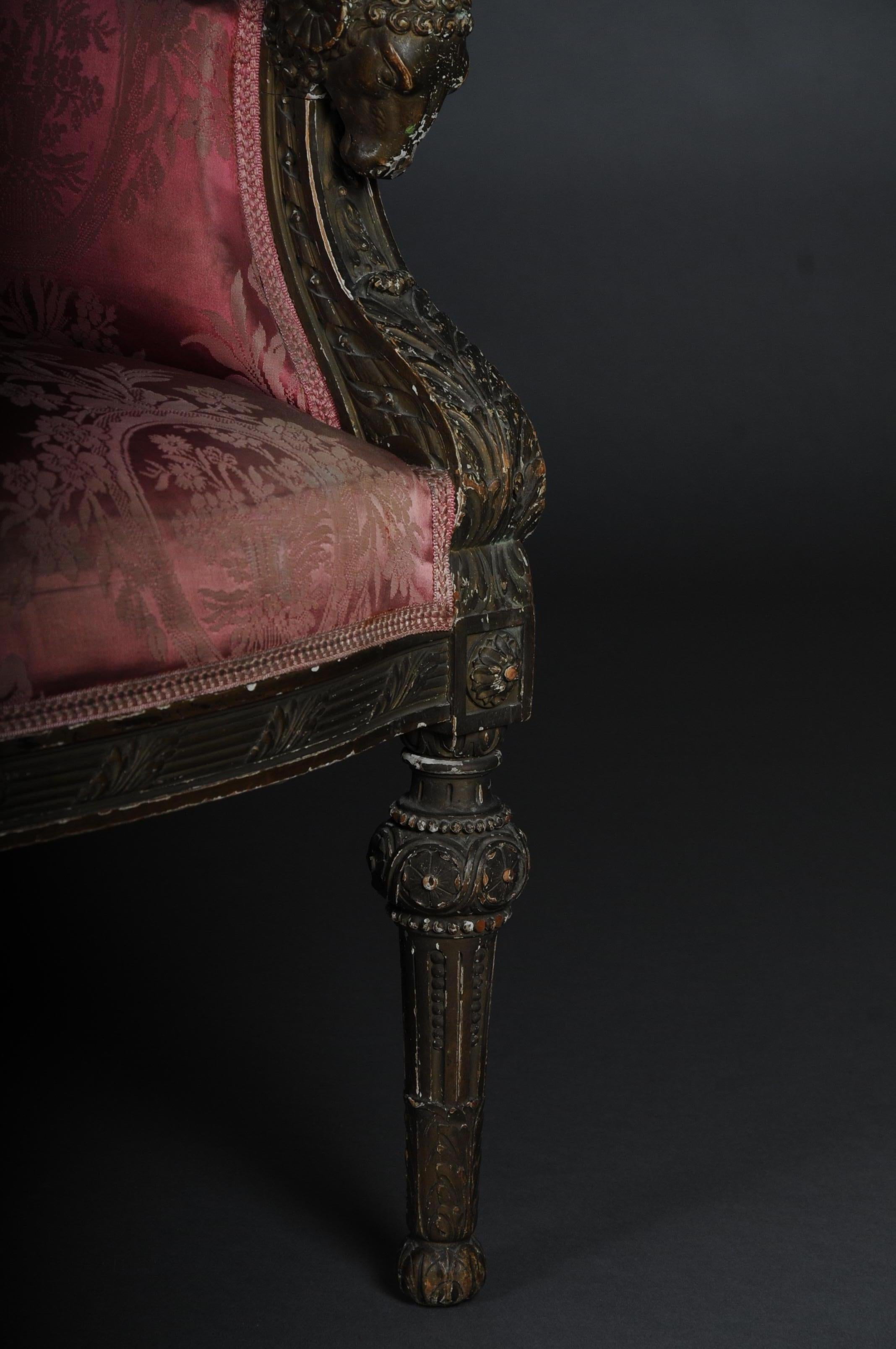 Fabric French Armchair / Armchair / Bergère Napoleon III For Sale