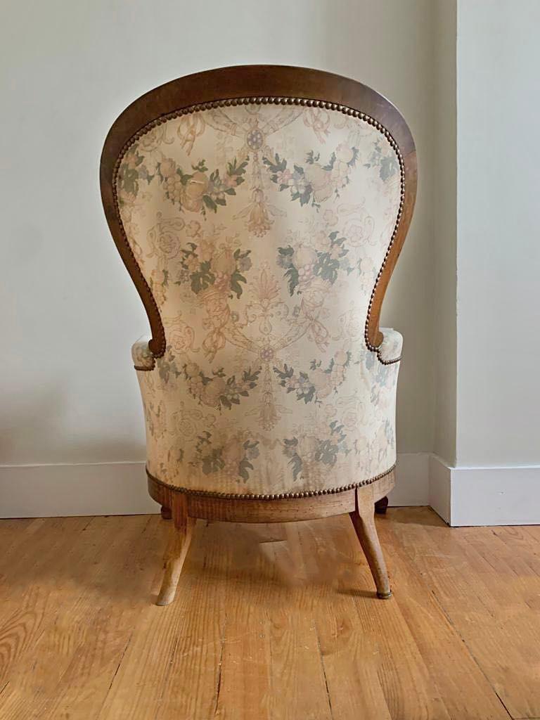 French Armchair Bergere Louis-Philippe Period, Louis XV Style circa 1800, France In Good Condition For Sale In Beuzevillette, FR