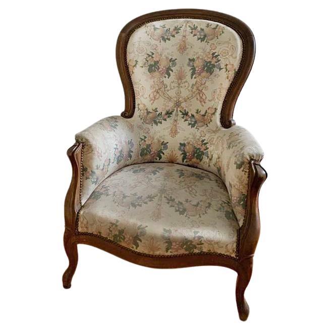 French Armchair Bergere Louis-Philippe Period, Louis XV Style circa 1800, France