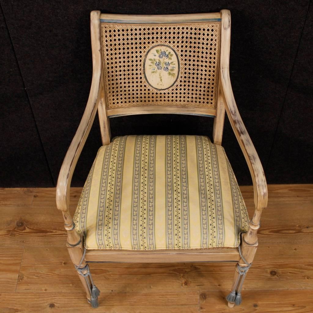 French Armchair in Painted Wood and Fabric from 20th Century 2