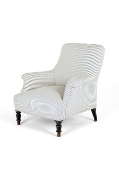French Armchair in Princeton Ticking
