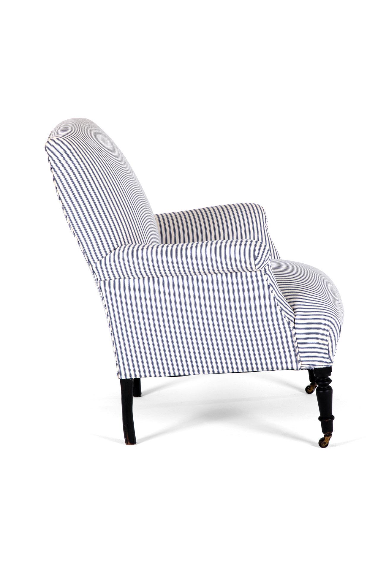 Français Fauteuil français en tissu Princeton en vente