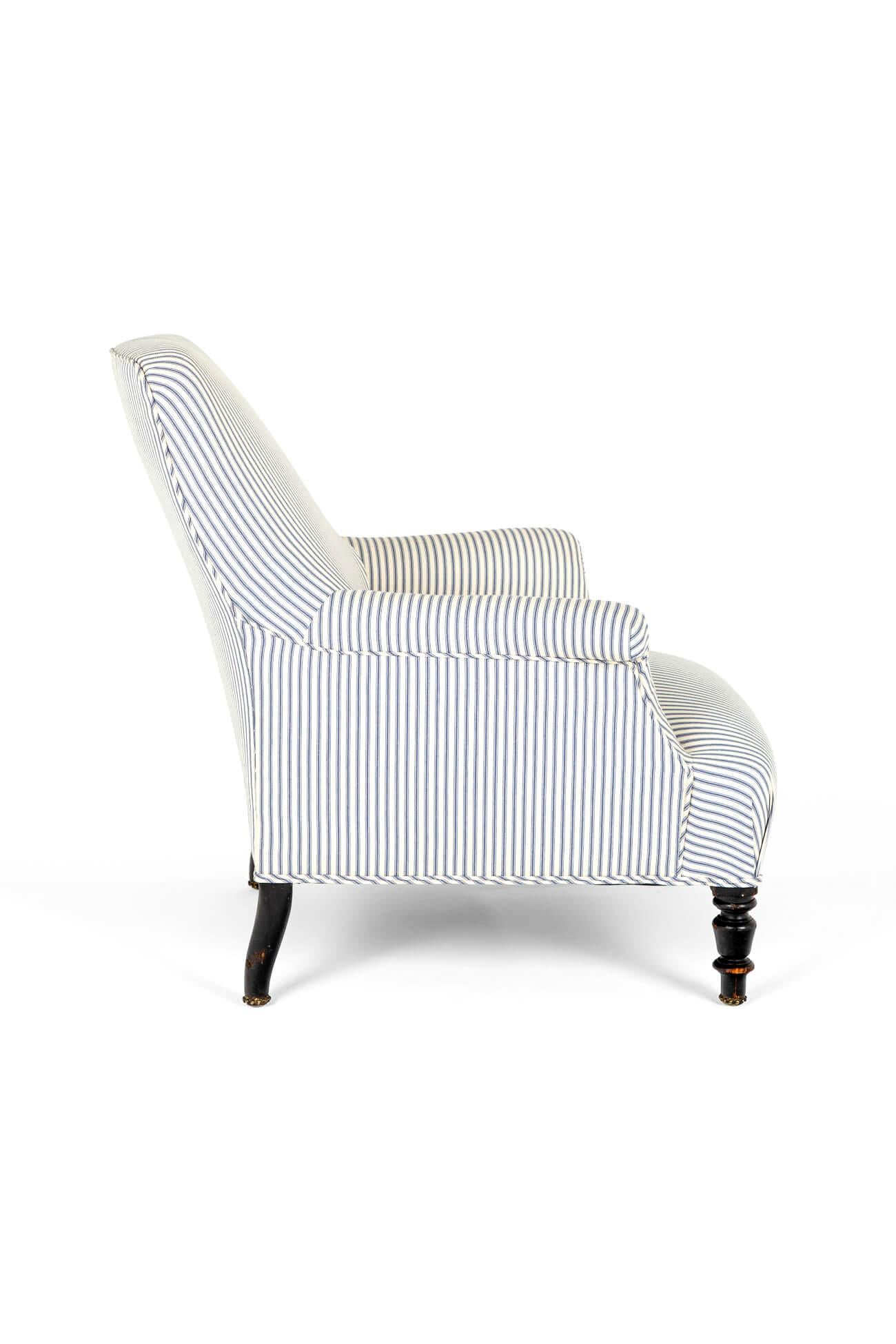 Fait main Fauteuil français en tissu Princeton