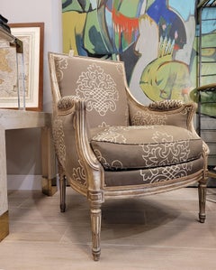 French Armchair off White by Roche Bobois, Kenzo Fabric