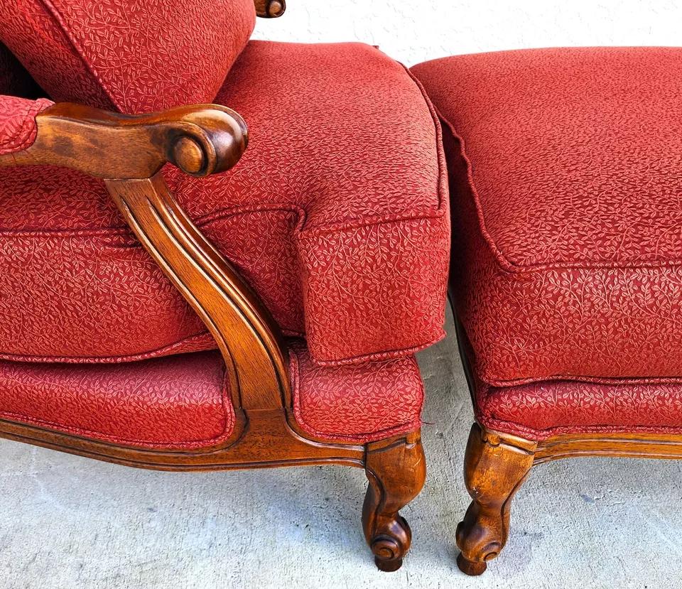 French Armchair & Ottoman For Sale 7