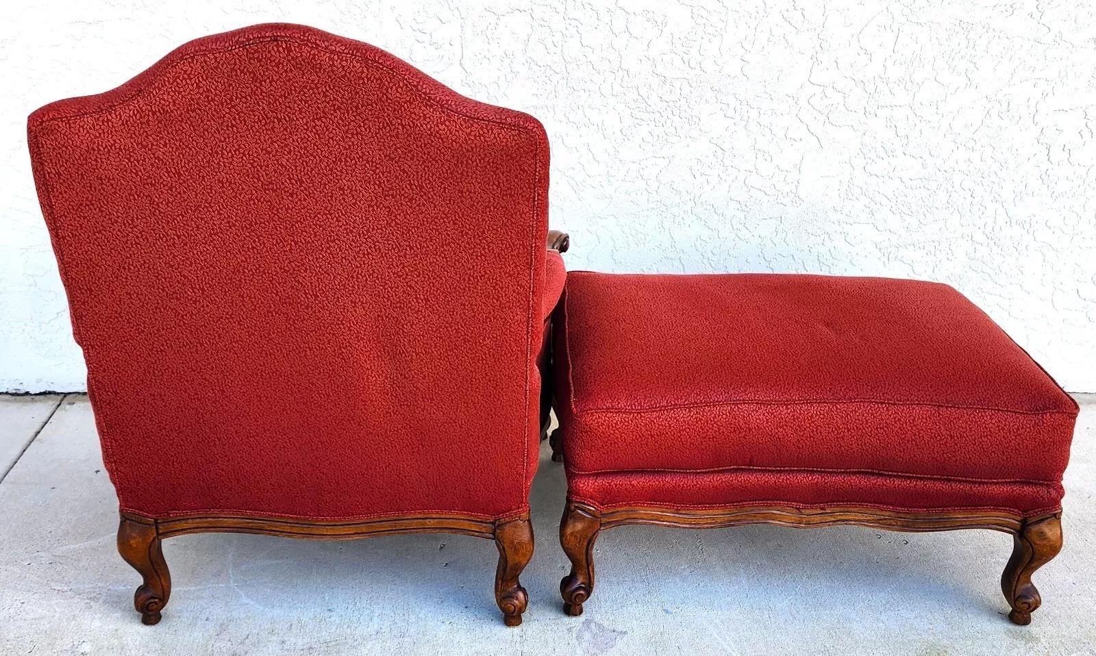 French Armchair & Ottoman In Good Condition For Sale In Lake Worth, FL
