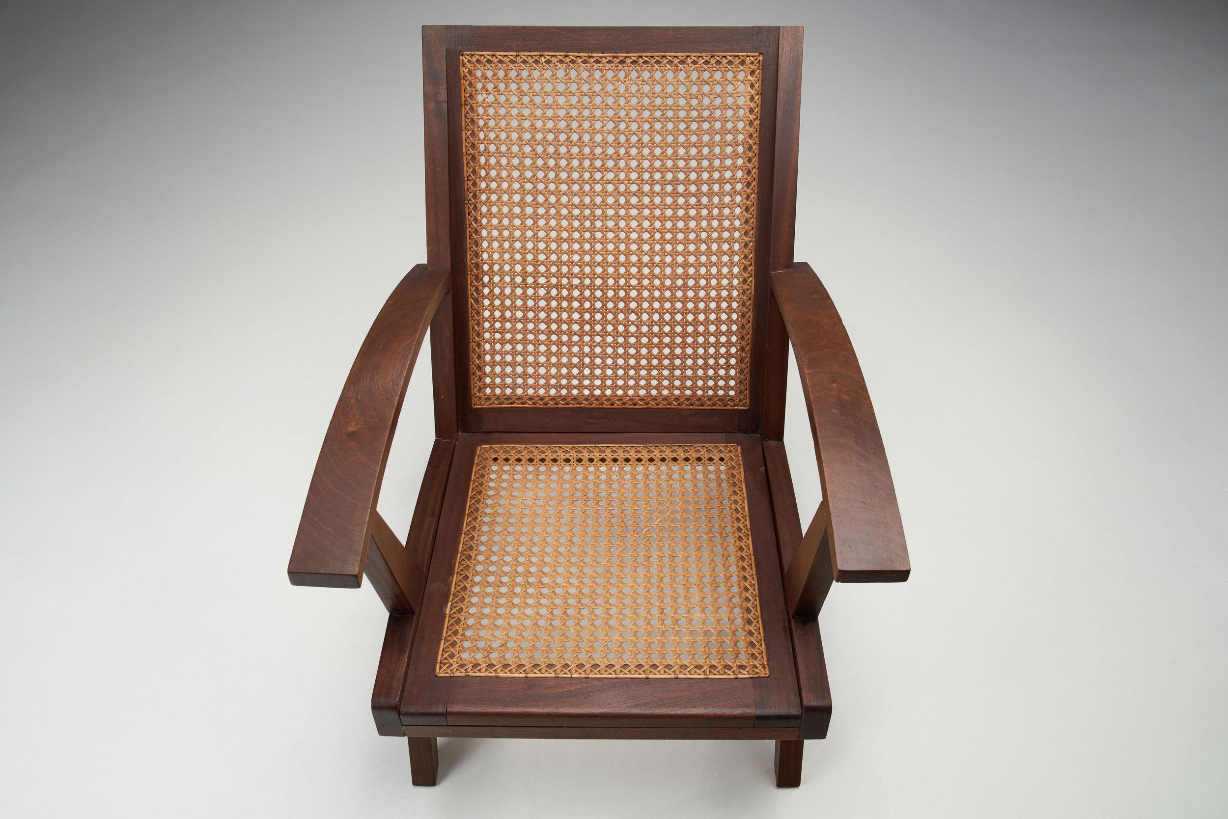 French Armchair with Teak Structure, France 1950s For Sale 1