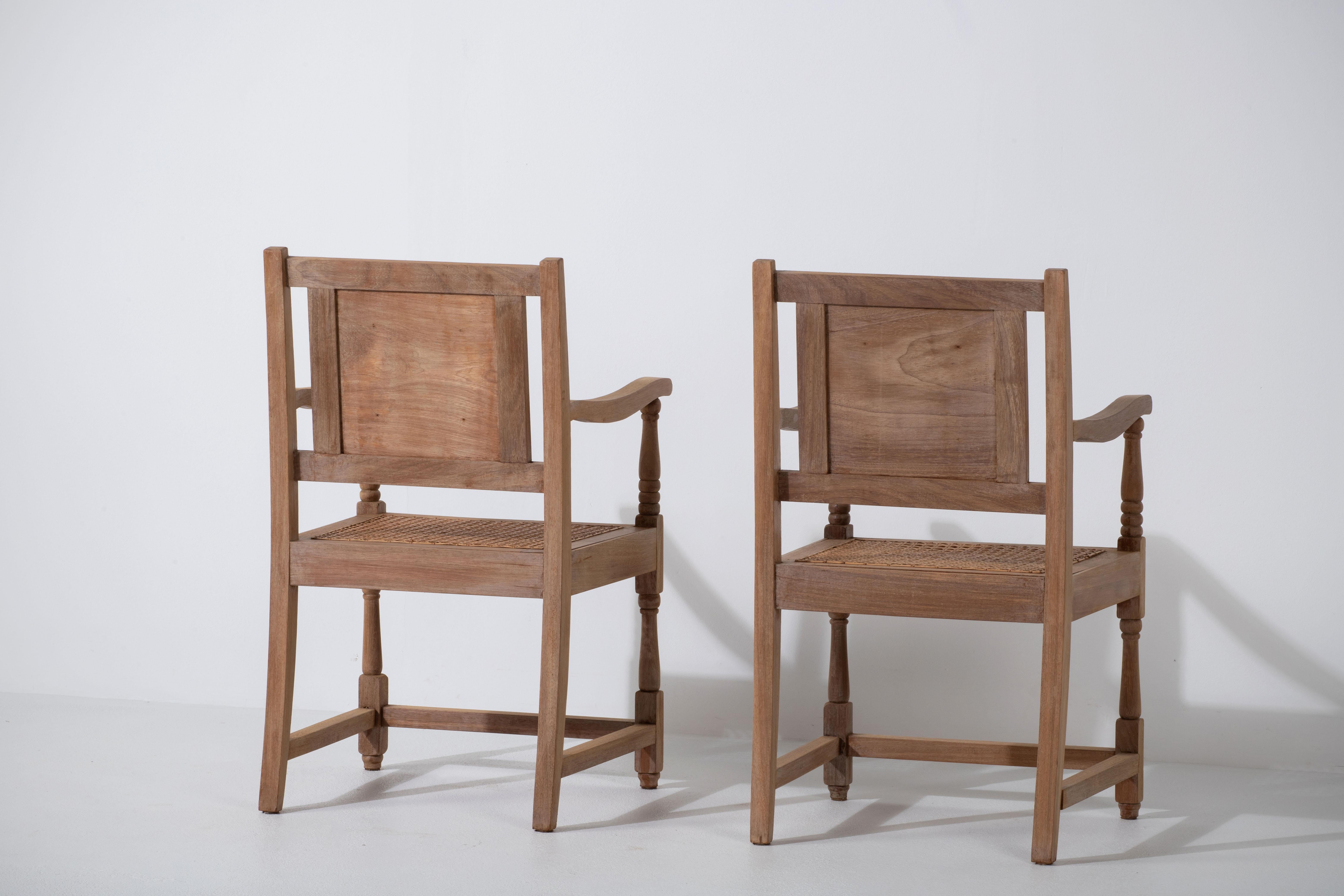 French Armchairs, a Pair, 1940s For Sale 7