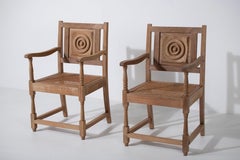 French Armchairs, a Pair, 1940s