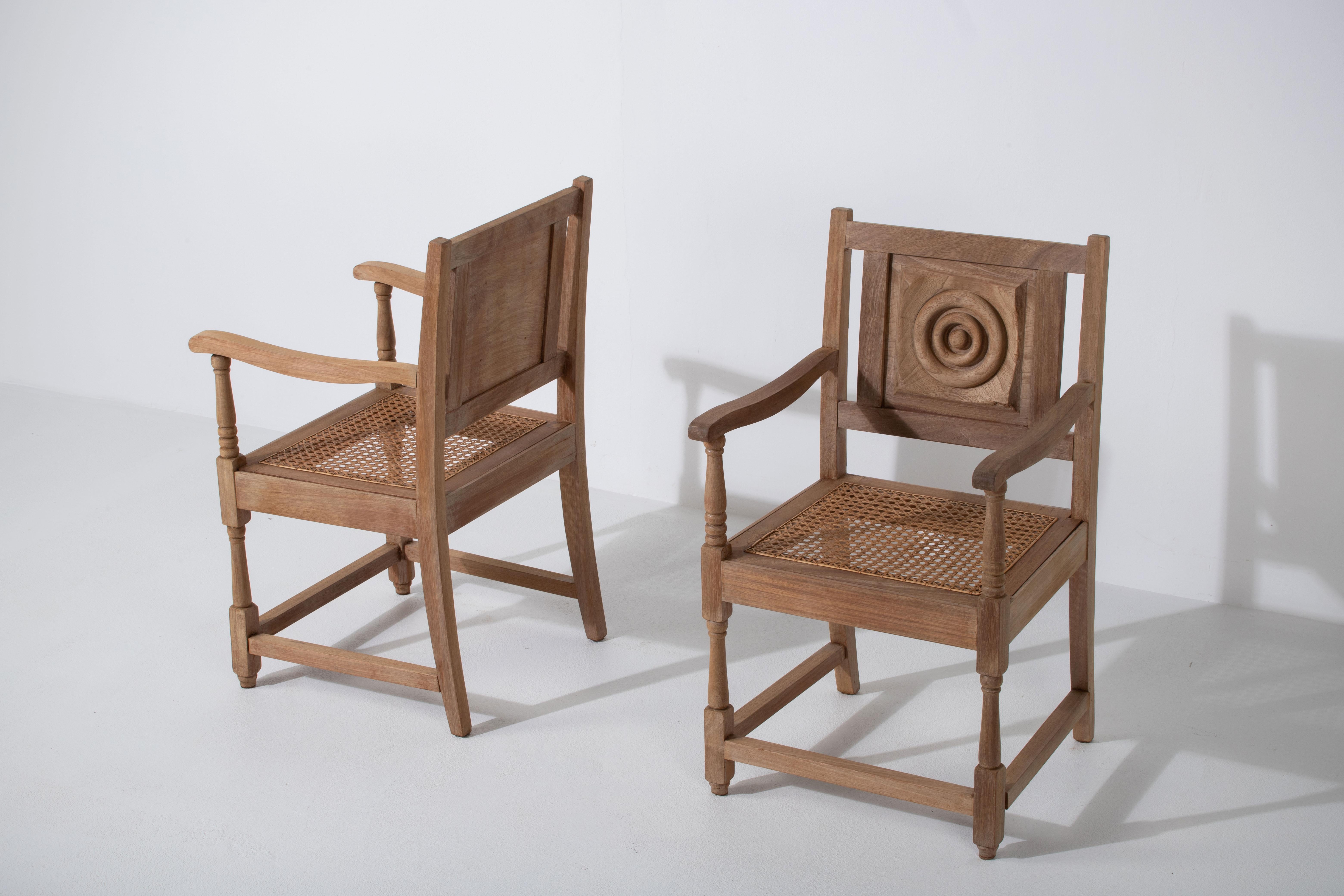 French Armchairs, a Pair, 1940s 3