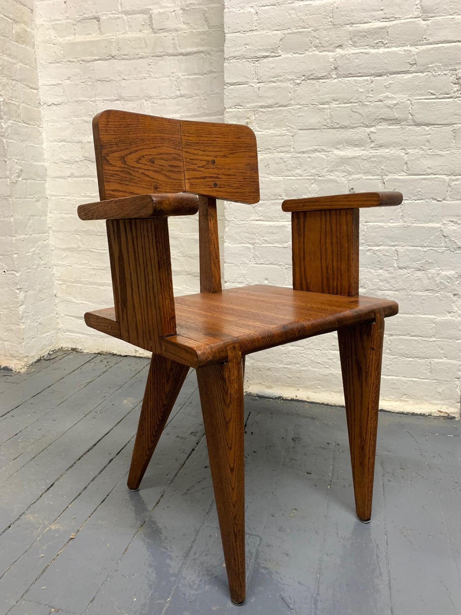 Mid-Century Modern French Armchairs in the Manner of Jean Prouvé For Sale