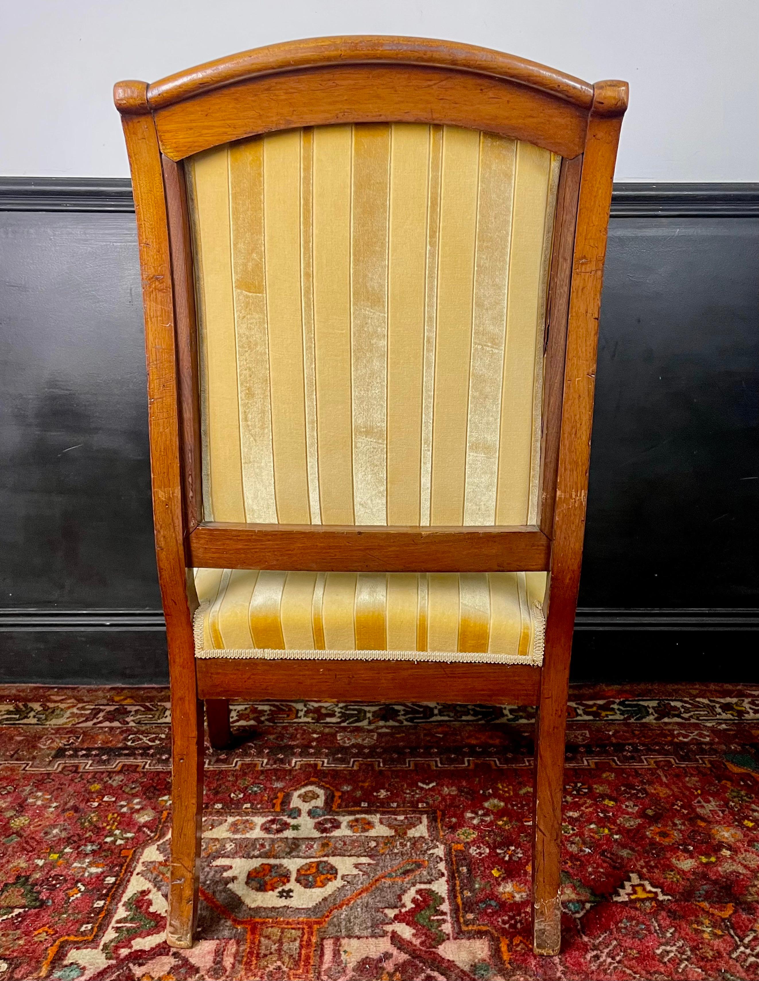 19th Century French armchairs with sticks, carved molded mahogany - Empire period 19th France For Sale