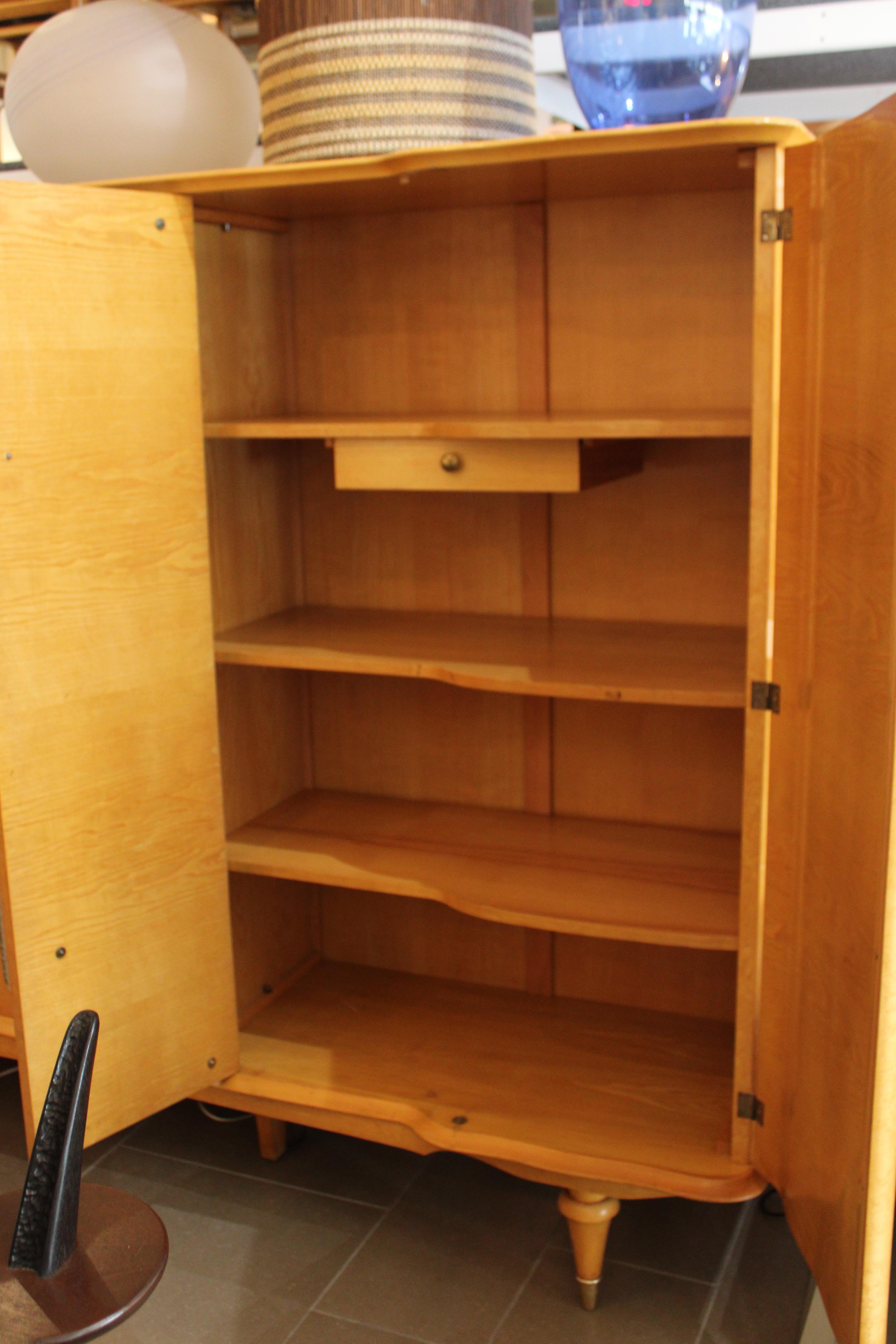 French Armoire, Bird's-Eye Maple For Sale 12