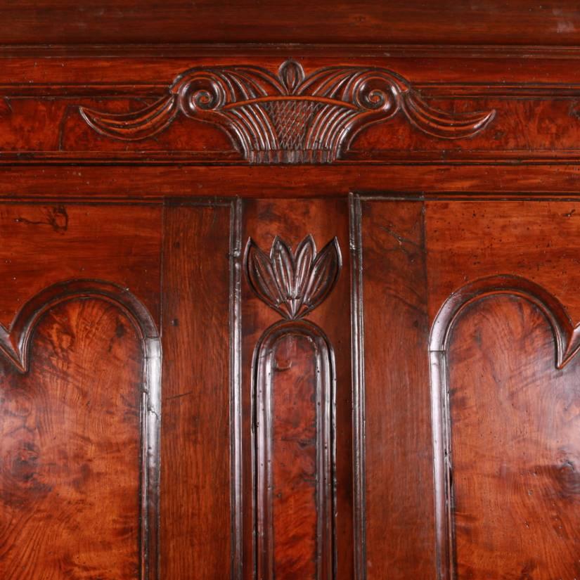 Pretty 18th century French fruitwood and burr elm armoire, 1780

Dimensions
60 inches (152 cms) wide
23 inches (58 cms) deep
83 inches (211 cms) high.

     