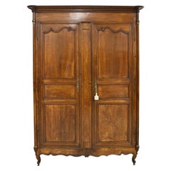 Antique 18th Century French Empire Armoire in Oak with Interior Storage Drawers