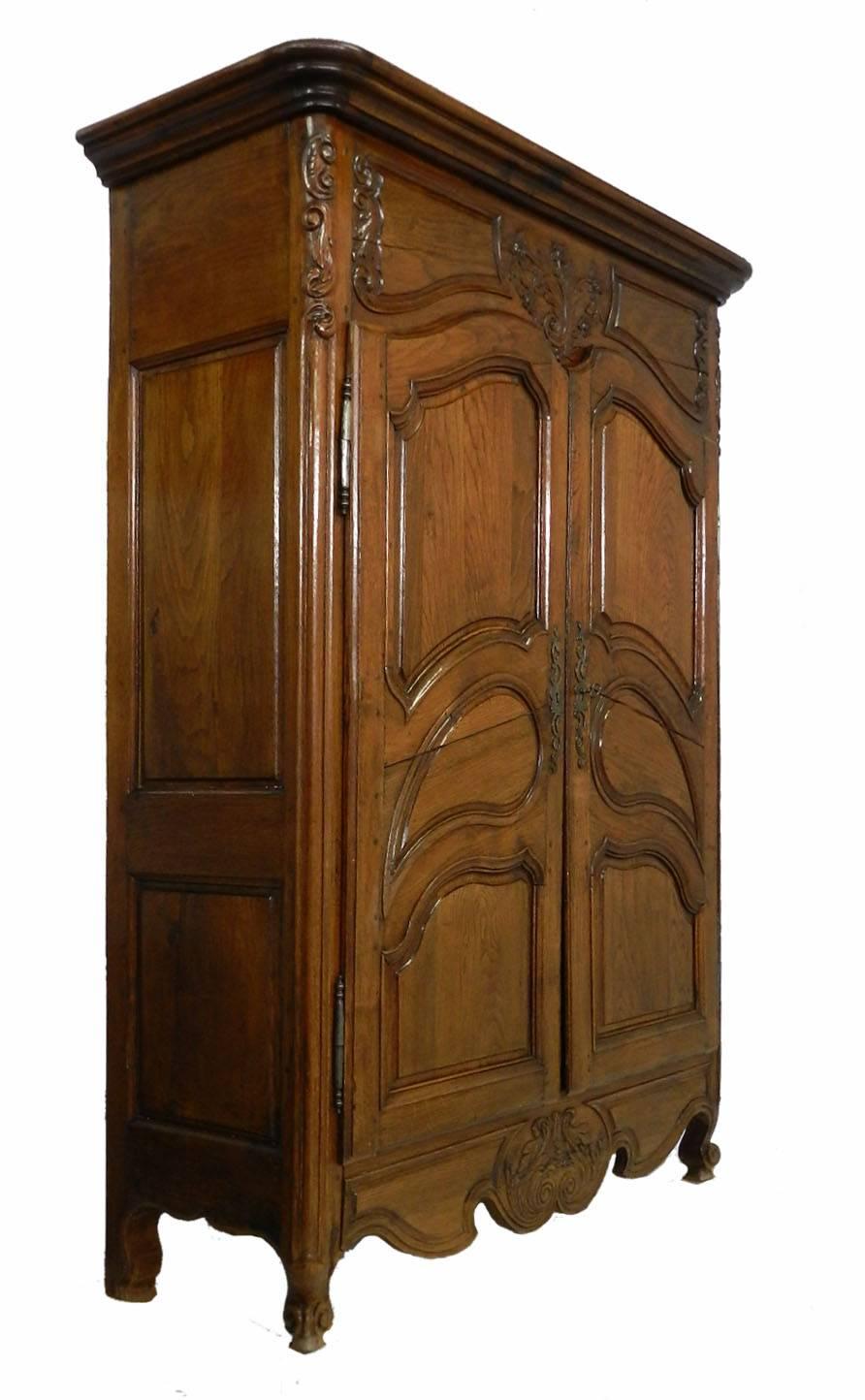 Louis XV French Armoire Late 18th Century Louis Wardrobe For Sale