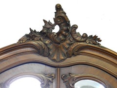 French Armoire late 19th Century Louis Mirror Door Wardrobe