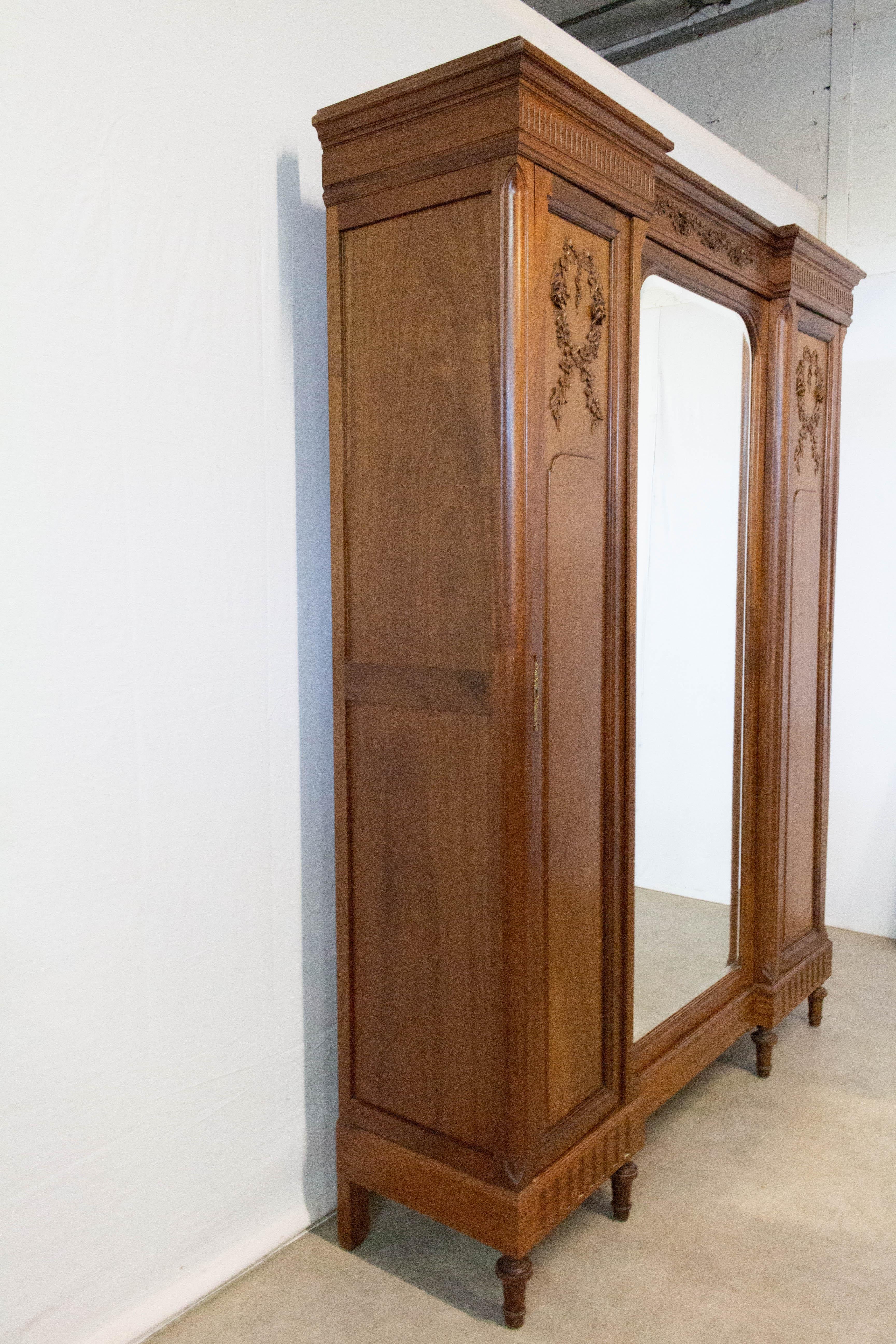 antique armoire with mirror