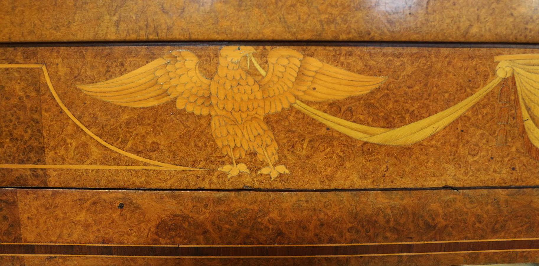 19th century armoire French Second Empire inlaid Eagles Ormolu
Birds eye maple
Unusual lion paw feet
Stunning and impressive
Mirror doors
In very good condition for its age
This will take a sideways hanging rail if required 46cms 18.11ins