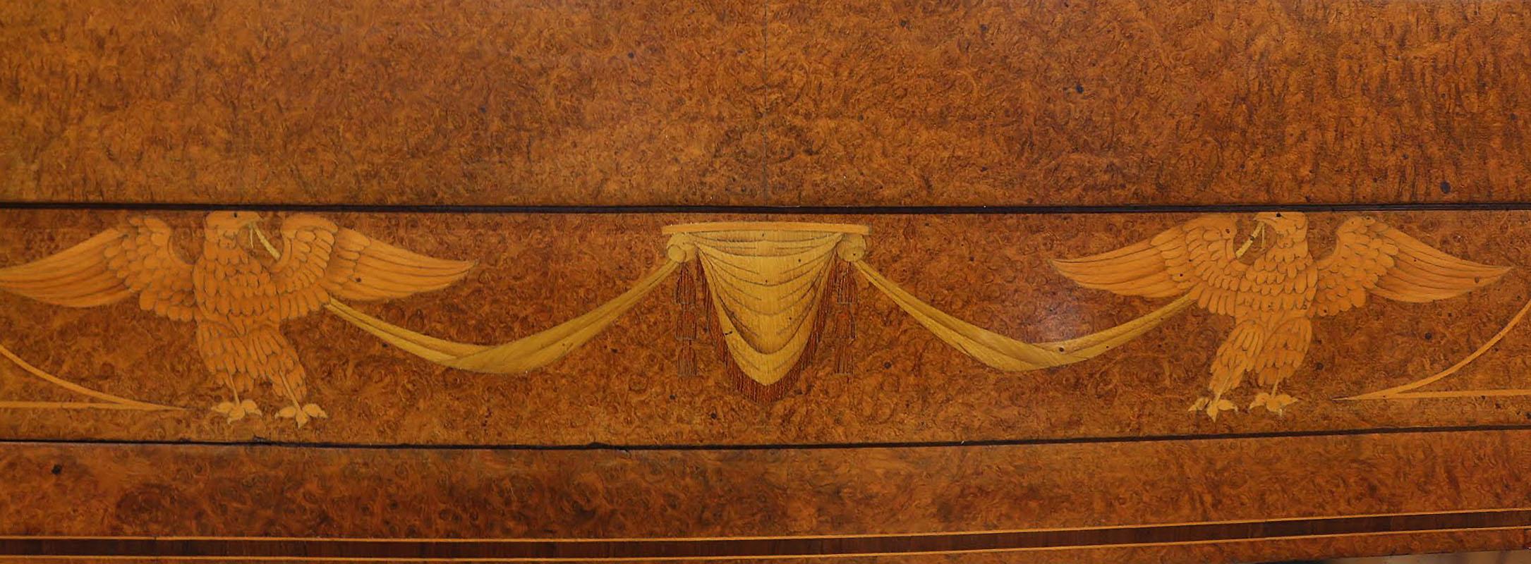 French Armoire Second Empire Inlaid Eagles Ormolu Mirror Door Wardrobe In Good Condition In Labrit, Landes