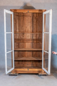 French Oak Armoire Vitrine