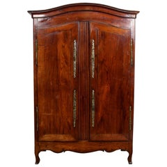 French Armoire Wardrobe Cherrywood, 19th Century