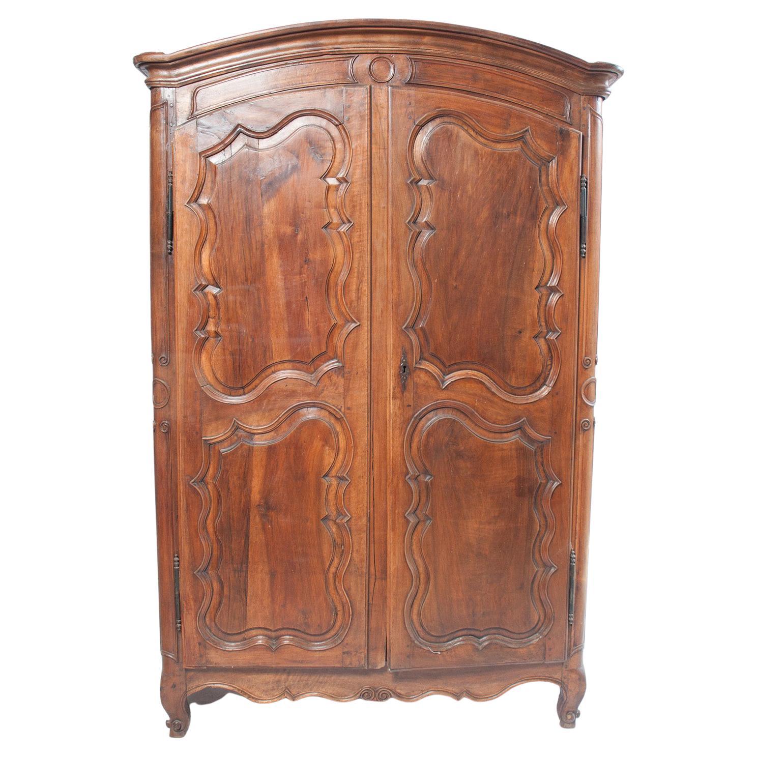 French Armoire with Carving, Patina For Sale