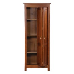 French Armoirette Cabinet with 1 folding Door in solid cherry wood