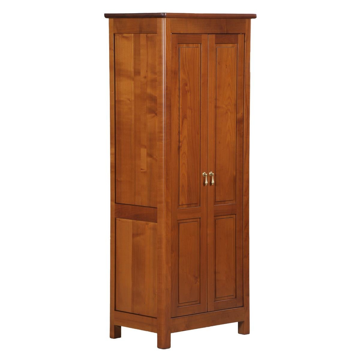 Neoclassical French Armoirette Cabinet with 1 folding Door in solid stained cherry wood For Sale