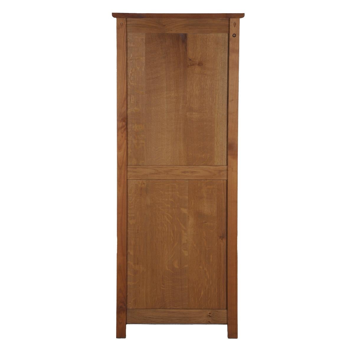 Lacquered French Armoirette Cabinet with 1 folding Door in solid stained cherry wood For Sale
