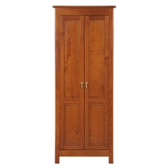 French Armoirette Cabinet with 1 folding Door in solid stained cherry wood