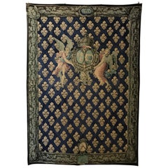 French Armorial Style Putti Tapestry