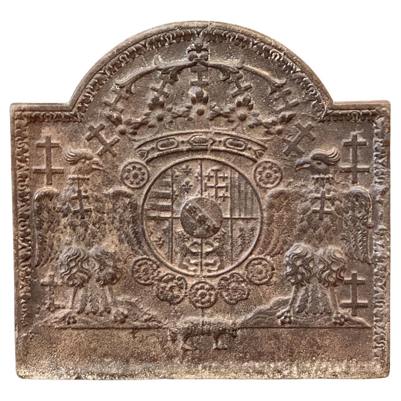 Piastra da camino francese "Arms of Lorraine", XX secolo, stile Luigi XIV