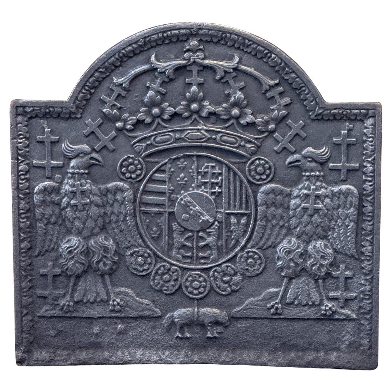 Plaque de cheminée française Arms de Lorraine, période Louis XIV