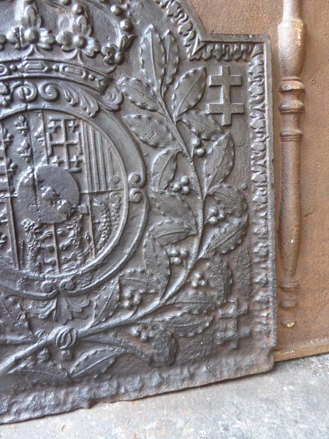 Cast French 'Arms of Lorraine' Fireback or Backsplash, 18th Century