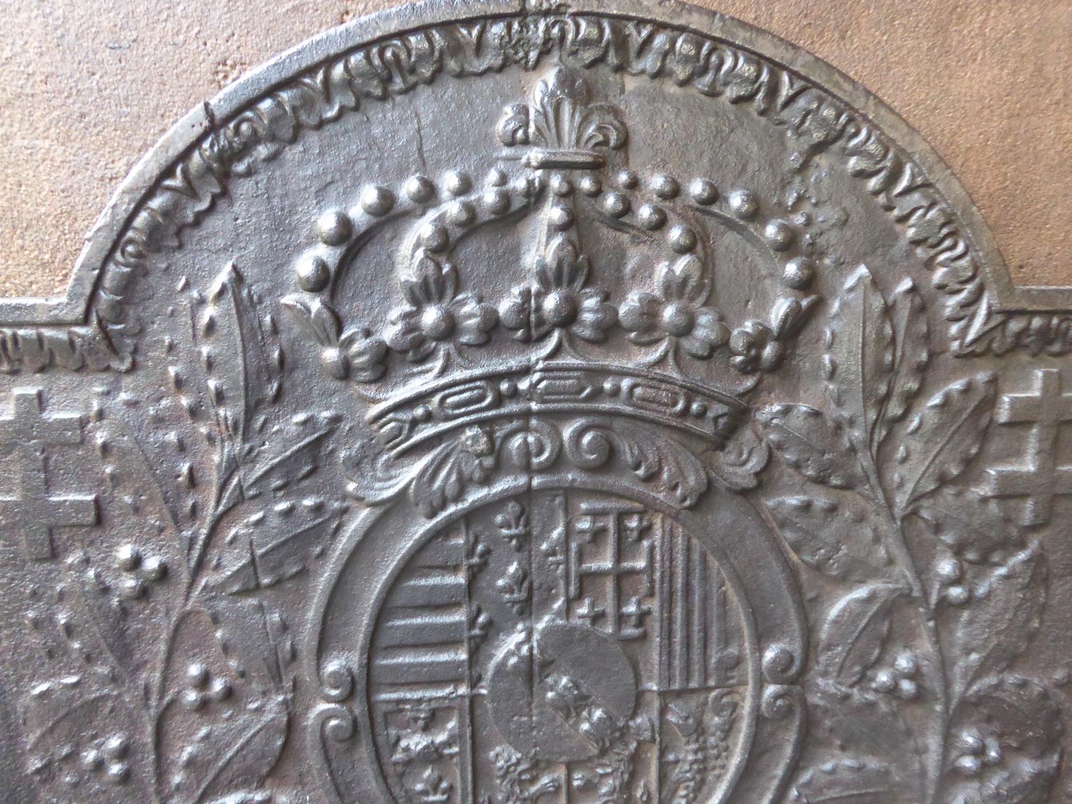 French 'Arms of Lorraine' Fireback or Backsplash, 18th Century In Fair Condition In Amerongen, NL