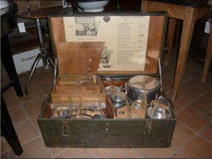 French Army Trunk Provided with Cooking Equipment from 1950s