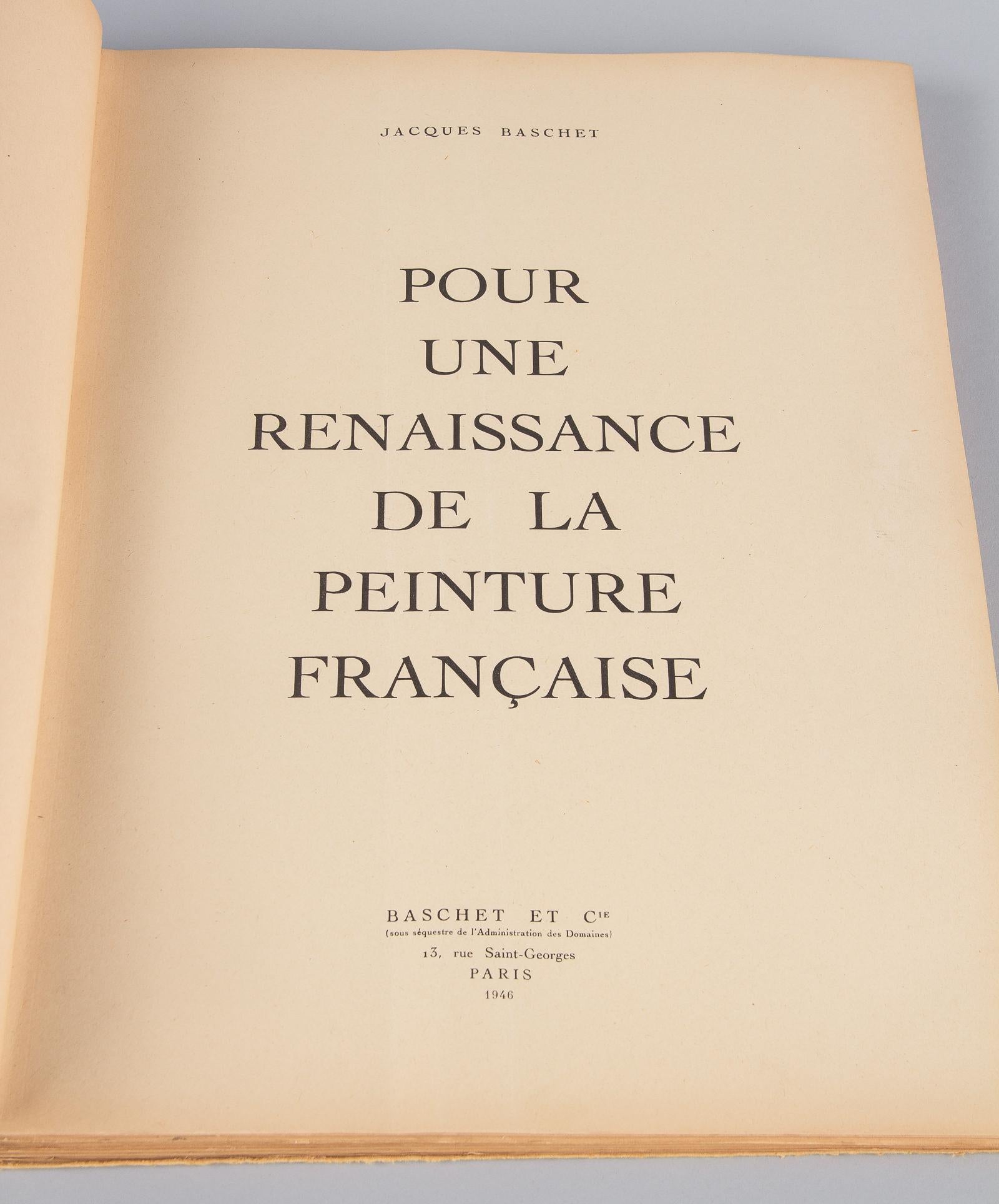 French Art Book Renaissance de la Peinture Francaise, 1946 In Good Condition For Sale In Austin, TX