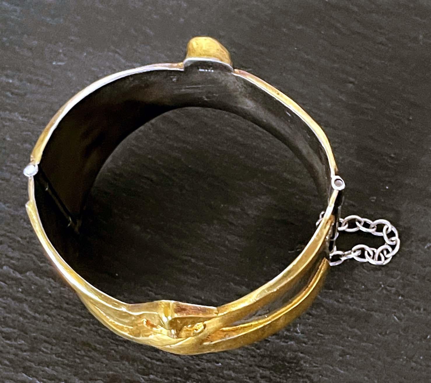 French Art Bronze Bracelet by Line Vautrin In Good Condition For Sale In Atlanta, GA