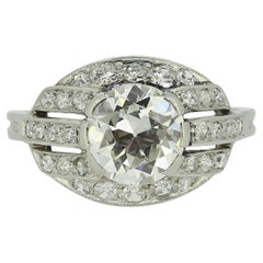 Französischer Art Deco 1,50 Karat Diamantring