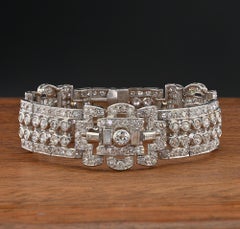 French Art Deco 15.0 Ct Diamond Platinum Bracelet
