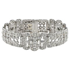 French Art Deco 15.0 Ct Diamond Platinum Bracelet
