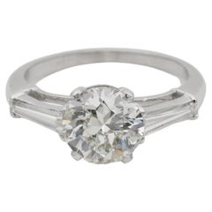 Used French Art Deco 1.90 Ct Diamond Solitaire Plus Platinum Engagement Ring