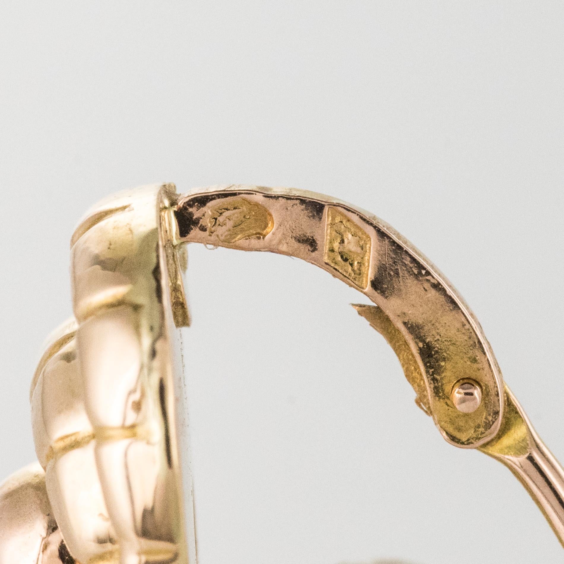 French Art Deco 1930s 18 Karat Rose Gold Drop Earrings 6